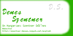 denes szentner business card